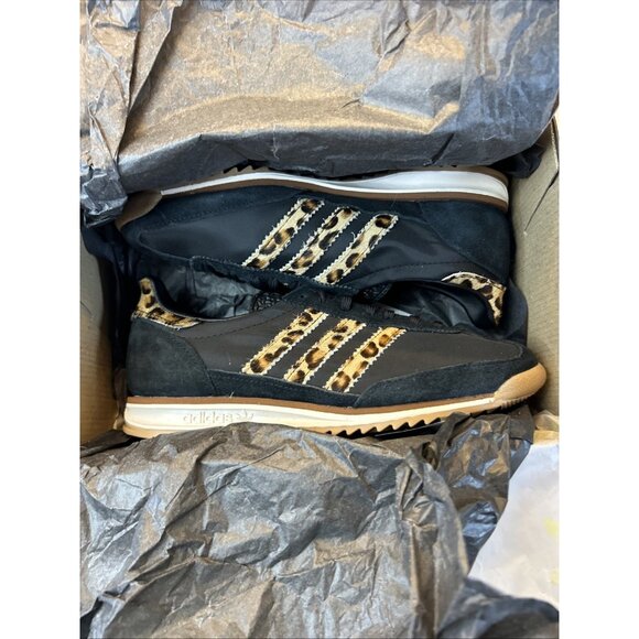 Adidas SL 72 OG Black with Fur Leopard Stripe Women SZ 6.5 New in Box - Picture 12 of 13